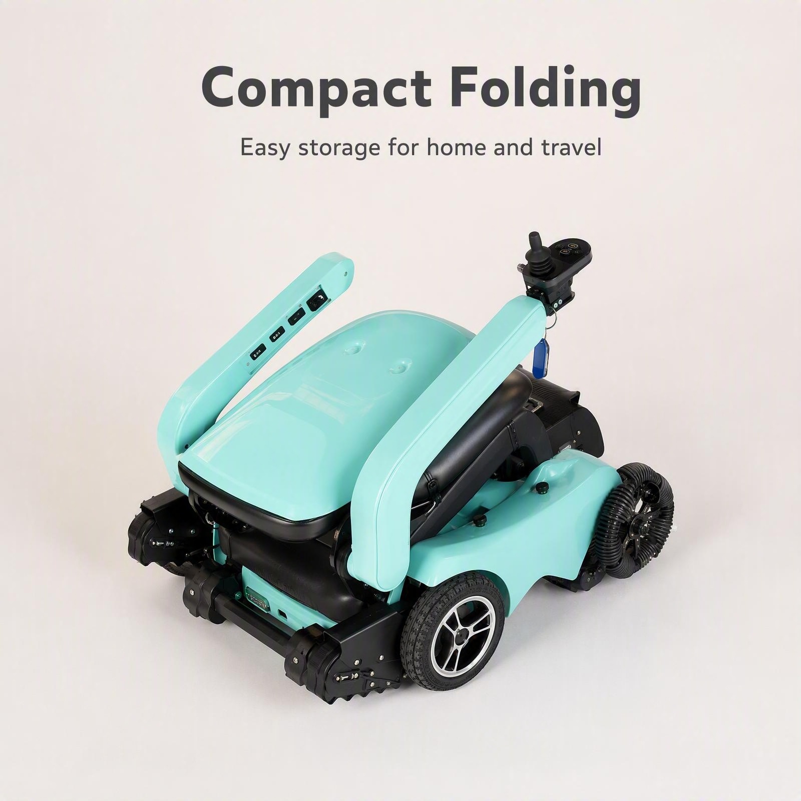 Foldable All-Terrain Electric Mobility Wheelchair, Smart Height Adjustable Stair Climbing Power Scooter - Image 4