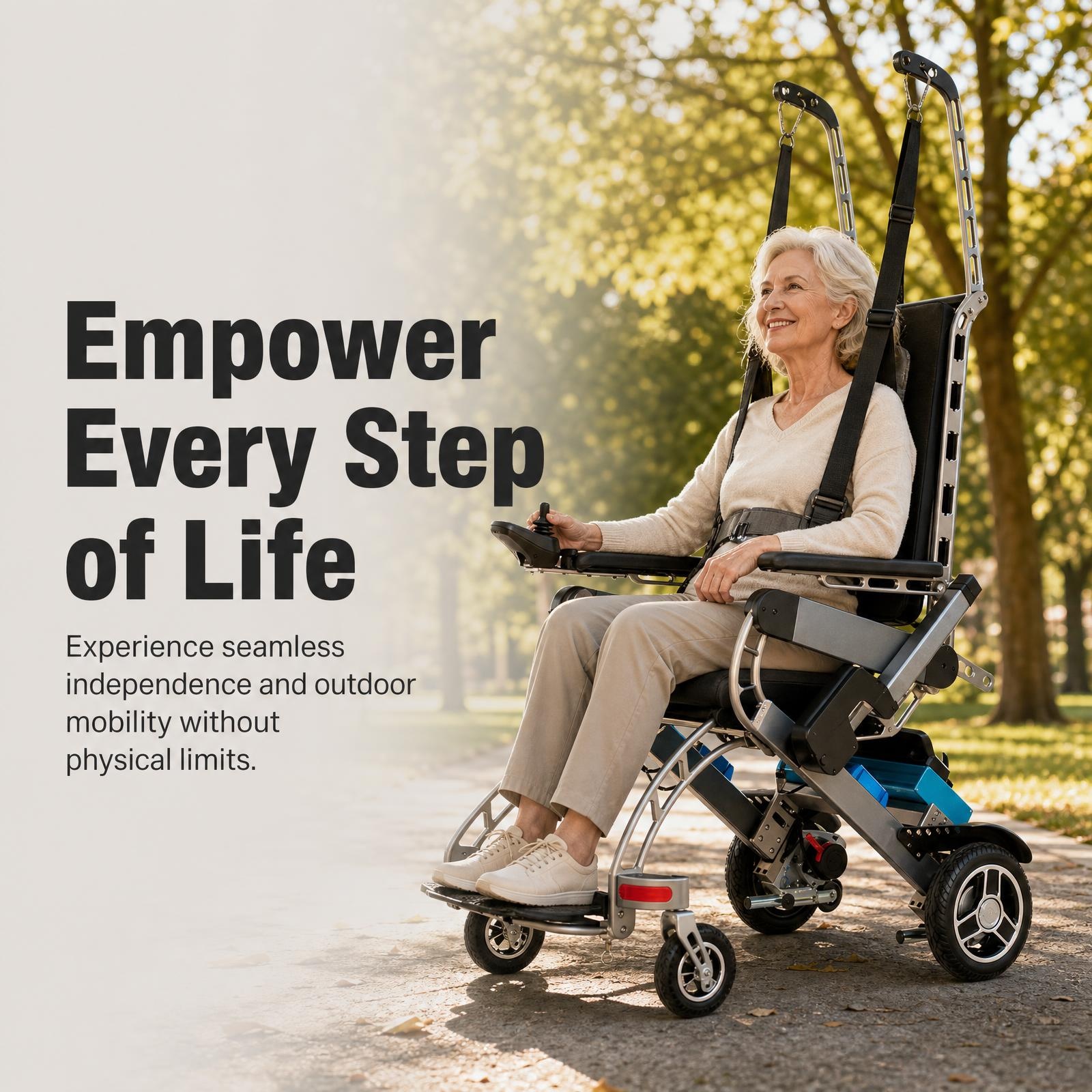 2-in-1 Electric Wheelchair & Standing Rehabilitation Trainer for Independent Living Power Standing Assist Robot - Image 2