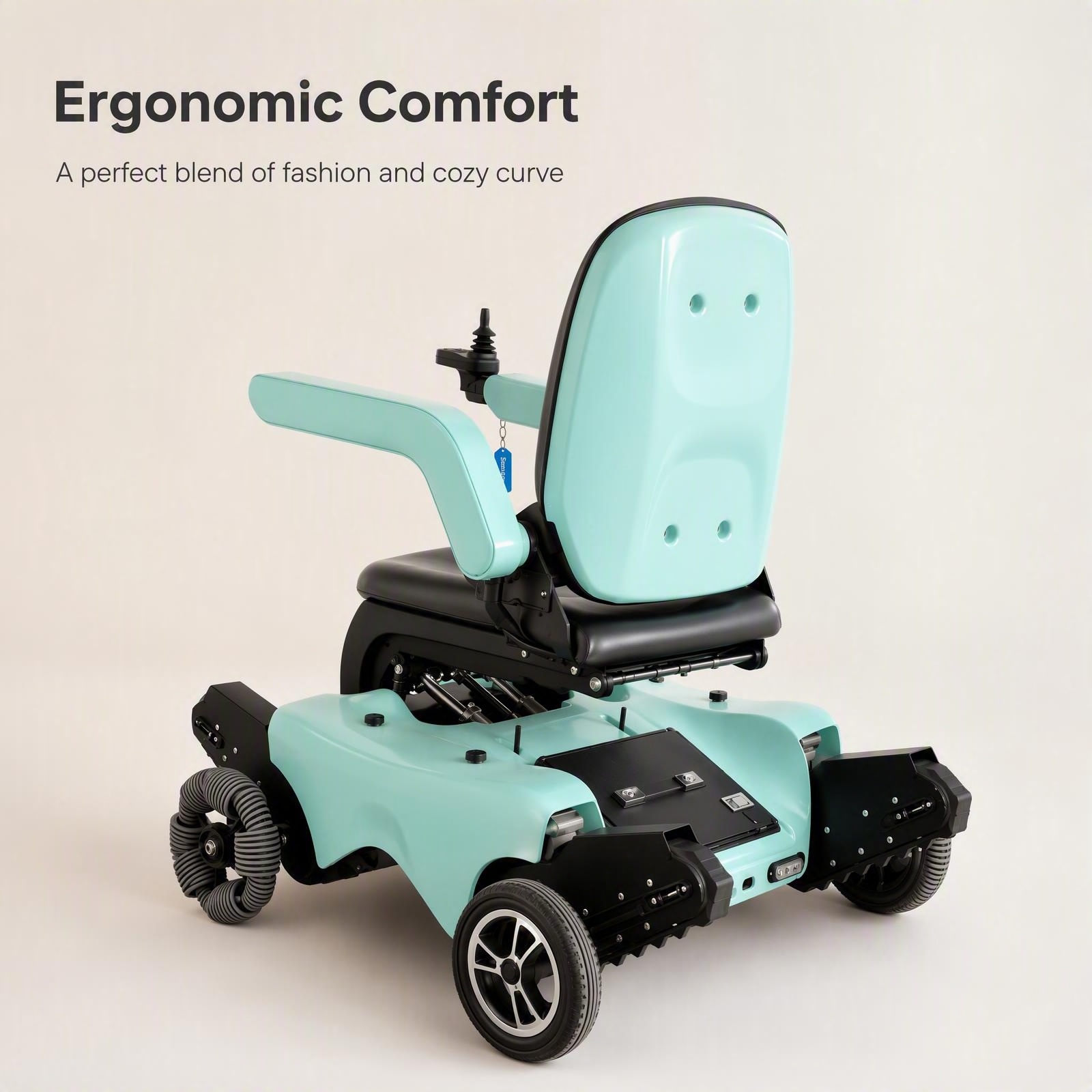 Foldable All-Terrain Electric Mobility Wheelchair, Smart Height Adjustable Stair Climbing Power Scooter - Image 7